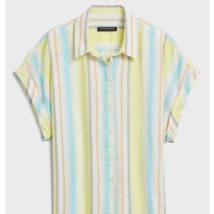 Drop shoulder button down shirt sz petite MP